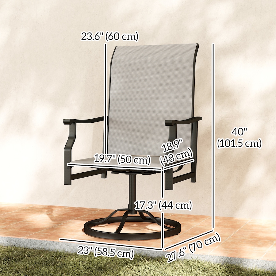 Image 980938_ALTMORE2.jpg, Product 980-938 / Price $194.99, Outsunny Patio Swivel Chair Set of 2, Swivel Rocker with High Back, Grey from Outsunny on TSC.ca's Home & Garden department