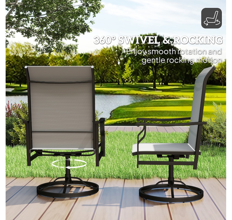 Image 980938_ALTMORE3.jpg, Product 980-938 / Price $199.99, Outsunny Patio Swivel Chair Set of 2, Swivel Rocker with High Back, Grey from Outsunny on TSC.ca's Home & Garden department