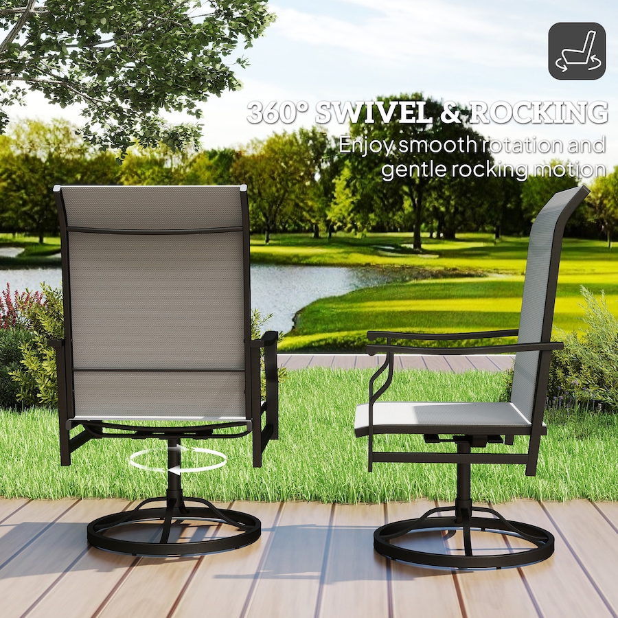 Image 980938_ALTMORE3.jpg, Product 980-938 / Price $194.99, Outsunny Patio Swivel Chair Set of 2, Swivel Rocker with High Back, Grey from Outsunny on TSC.ca's Home & Garden department