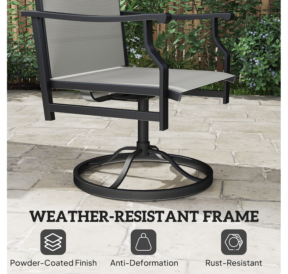 Image 980938_ALTMORE5.jpg, Product 980-938 / Price $199.99, Outsunny Patio Swivel Chair Set of 2, Swivel Rocker with High Back, Grey from Outsunny on TSC.ca's Home & Garden department