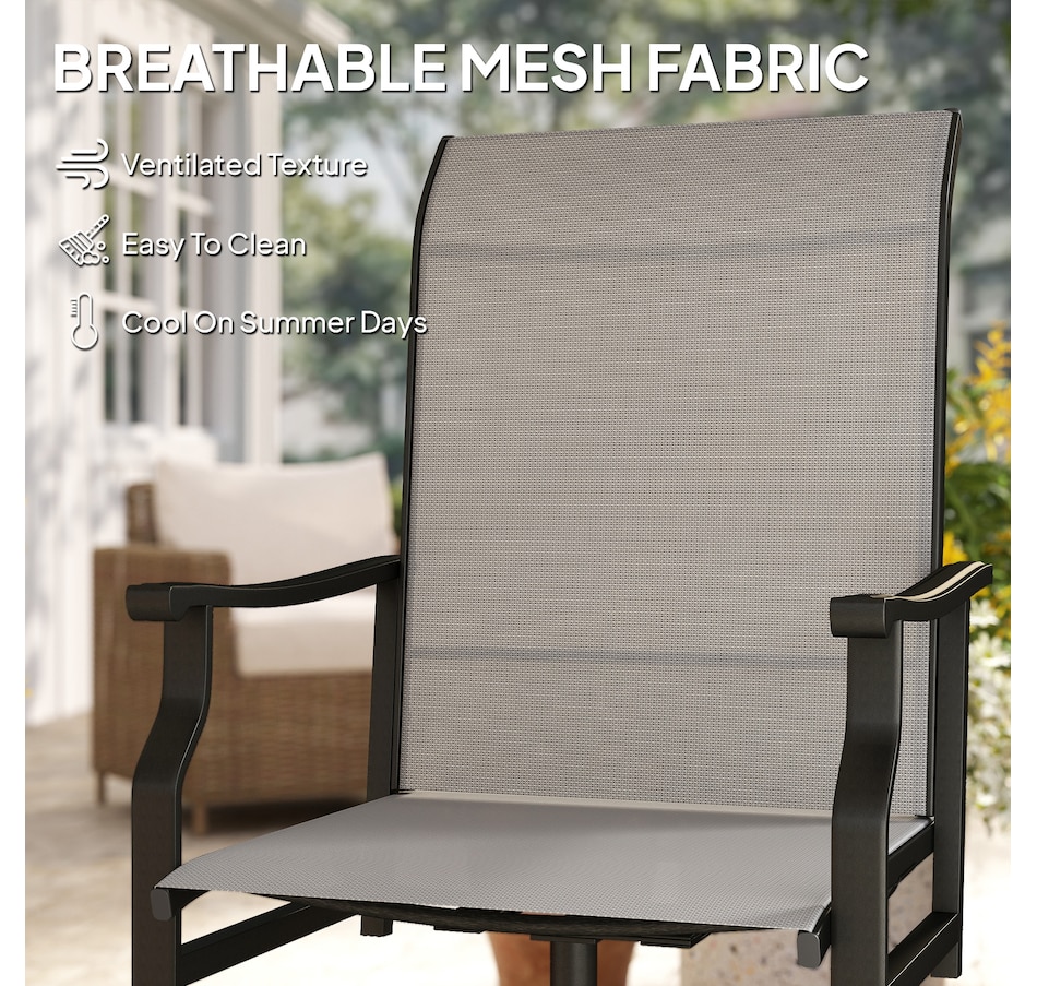 Image 980938_ALTMORE6.jpg, Product 980-938 / Price $199.99, Outsunny Patio Swivel Chair Set of 2, Swivel Rocker with High Back, Grey from Outsunny on TSC.ca's Home & Garden department