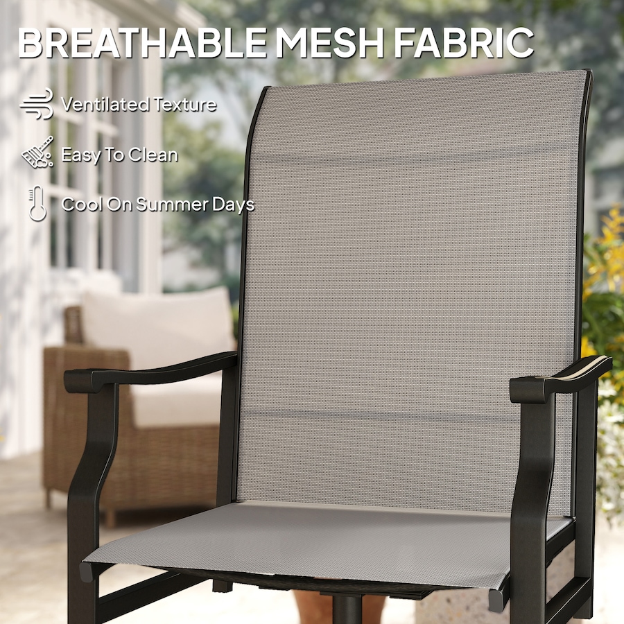 Image 980938_ALTMORE6.jpg, Product 980-938 / Price $194.99, Outsunny Patio Swivel Chair Set of 2, Swivel Rocker with High Back, Grey from Outsunny on TSC.ca's Home & Garden department