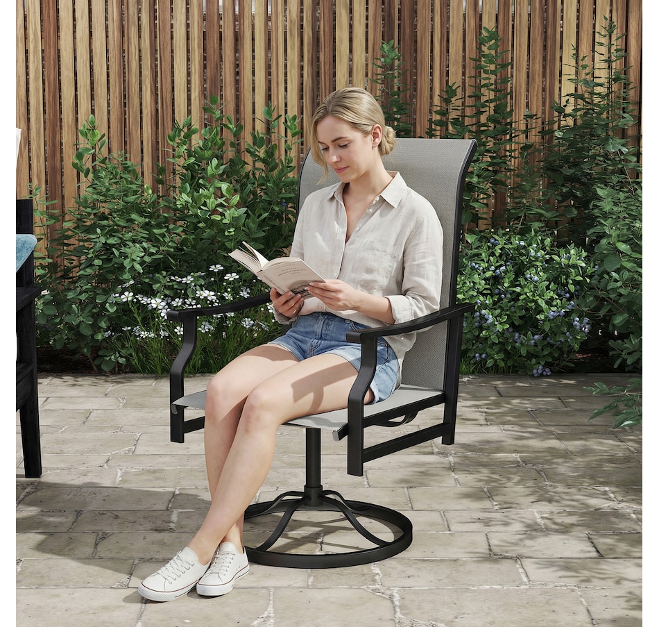 Image 980938_ALTMORE8.jpg, Product 980-938 / Price $199.99, Outsunny Patio Swivel Chair Set of 2, Swivel Rocker with High Back, Grey from Outsunny on TSC.ca's Home & Garden department