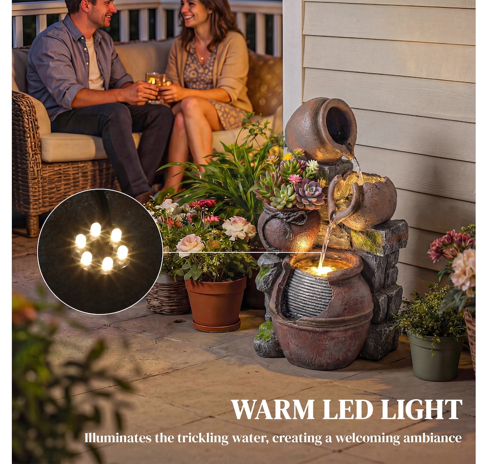 Image 980949_ALTMORE5.jpg, Product 980-949 / Price $164.99, Outsunny Outdoor Fountain with LED Lights, Cascading Rock Waterfall from Outsunny on TSC.ca's Home & Garden department