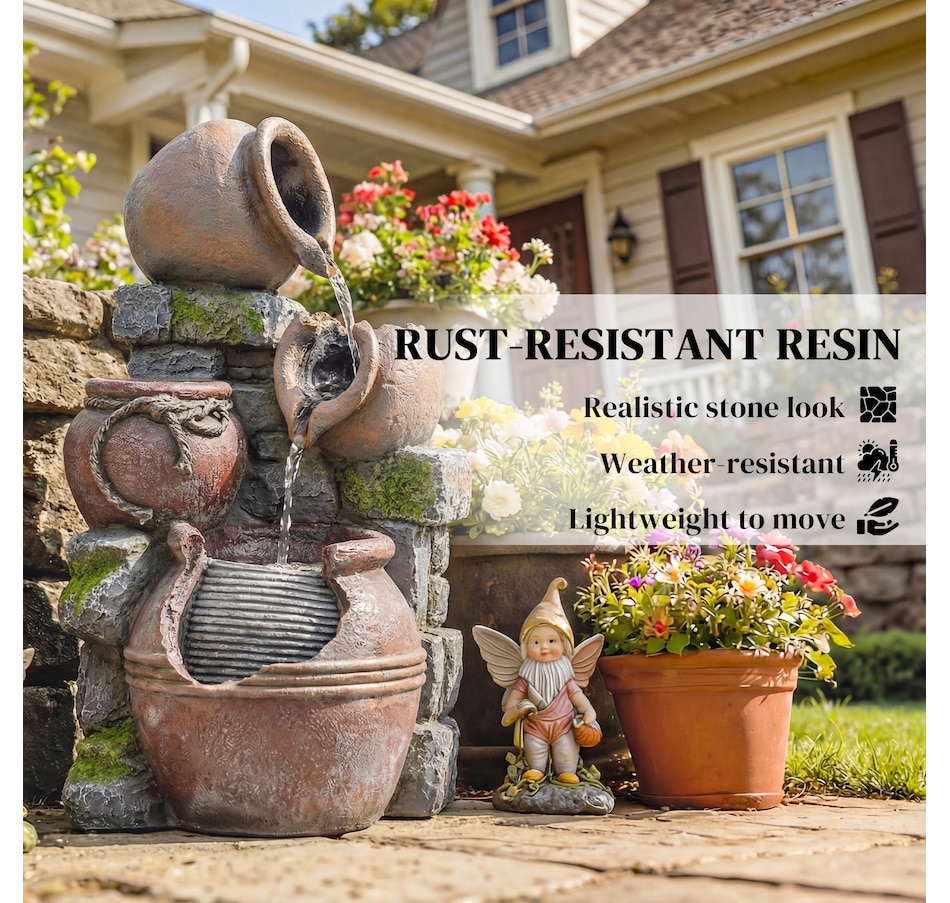 Image 980949_ALTMORE7.jpg, Product 980-949 / Price $164.99, Outsunny Outdoor Fountain with LED Lights, Cascading Rock Waterfall from Outsunny on TSC.ca's Home & Garden department