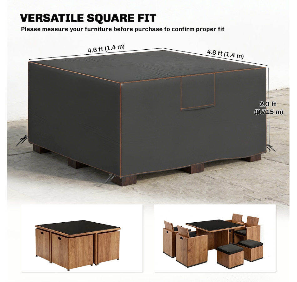 Image 980954_ALTMORE2.jpg, Product 980-954 / Price $38.99, Outsunny Patio Furniture Cover Waterproof, 55.1" x 55.1" x 28.1", Black from Outsunny on TSC.ca's Home & Garden department