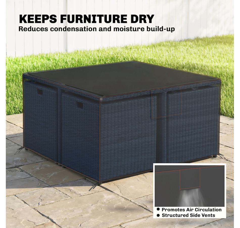 Image 980954_ALTMORE5.jpg, Product 980-954 / Price $38.99, Outsunny Patio Furniture Cover Waterproof, 55.1" x 55.1" x 28.1", Black from Outsunny on TSC.ca's Home & Garden department