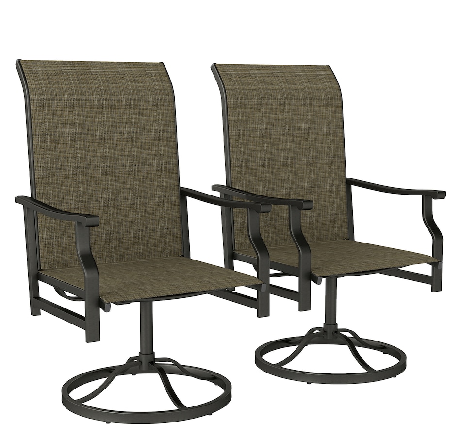 Image 980960.jpg, Product 980-960 / Price $219.99, Outsunny Patio Swivel Chair Set of 2, Swivel Rocker with High Back, Brown from Outsunny on TSC.ca's Home & Garden department