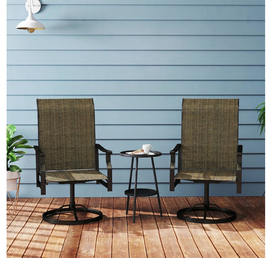 Image 980960_ALTMORE1.jpg, Product 980-960 / Price $219.99, Outsunny Patio Swivel Chair Set of 2, Swivel Rocker with High Back, Brown from Outsunny on TSC.ca's Home & Garden department