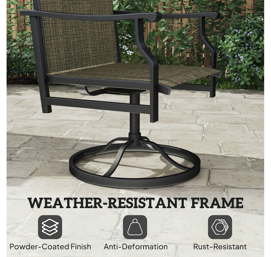 Image 980960_ALTMORE5.jpg, Product 980-960 / Price $219.99, Outsunny Patio Swivel Chair Set of 2, Swivel Rocker with High Back, Brown from Outsunny on TSC.ca's Home & Garden department
