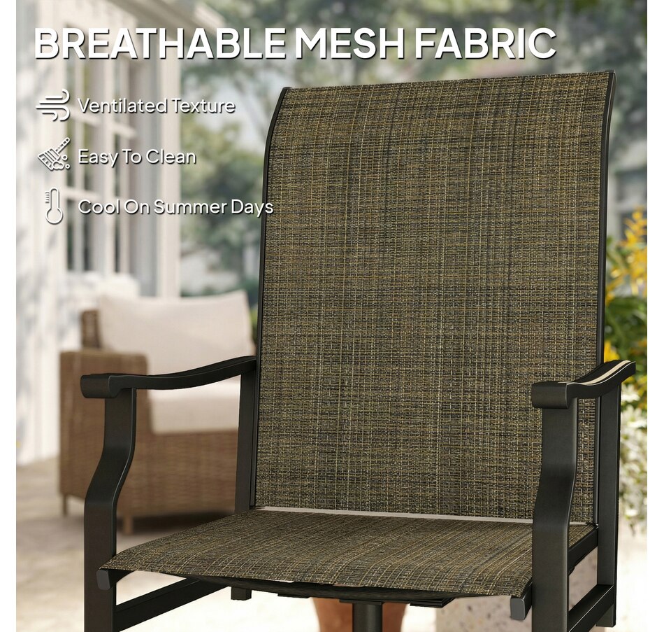Image 980960_ALTMORE6.jpg, Product 980-960 / Price $219.99, Outsunny Patio Swivel Chair Set of 2, Swivel Rocker with High Back, Brown from Outsunny on TSC.ca's Home & Garden department