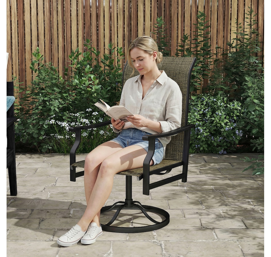 Image 980960_ALTMORE8.jpg, Product 980-960 / Price $219.99, Outsunny Patio Swivel Chair Set of 2, Swivel Rocker with High Back, Brown from Outsunny on TSC.ca's Home & Garden department