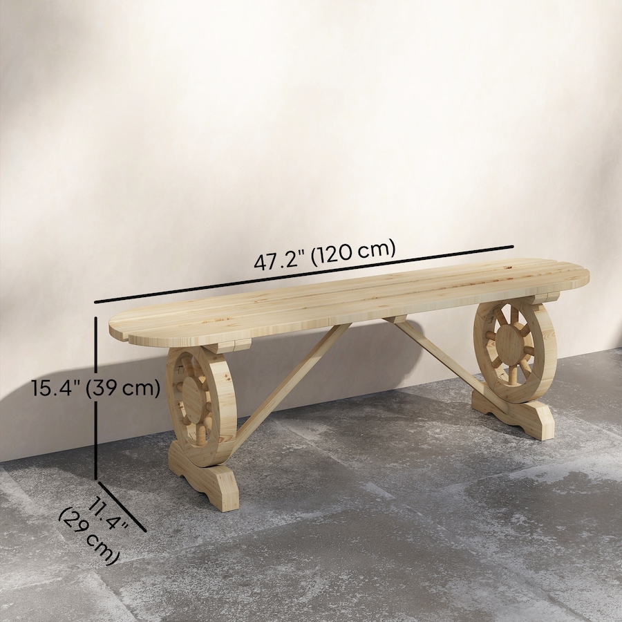 Image 980962_ALTMORE2.jpg, Product 980-962 / Price $92.99, Outsunny 2-Person Outdoor Bench with Wagon Wheel Legs, Wooden Garden Bench from Outsunny on TSC.ca's Home & Garden department