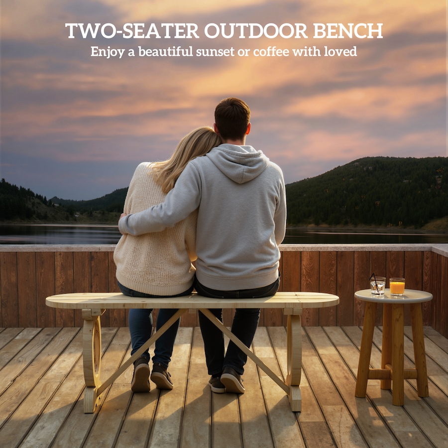 Image 980962_ALTMORE3.jpg, Product 980-962 / Price $92.99, Outsunny 2-Person Outdoor Bench with Wagon Wheel Legs, Wooden Garden Bench from Outsunny on TSC.ca's Home & Garden department