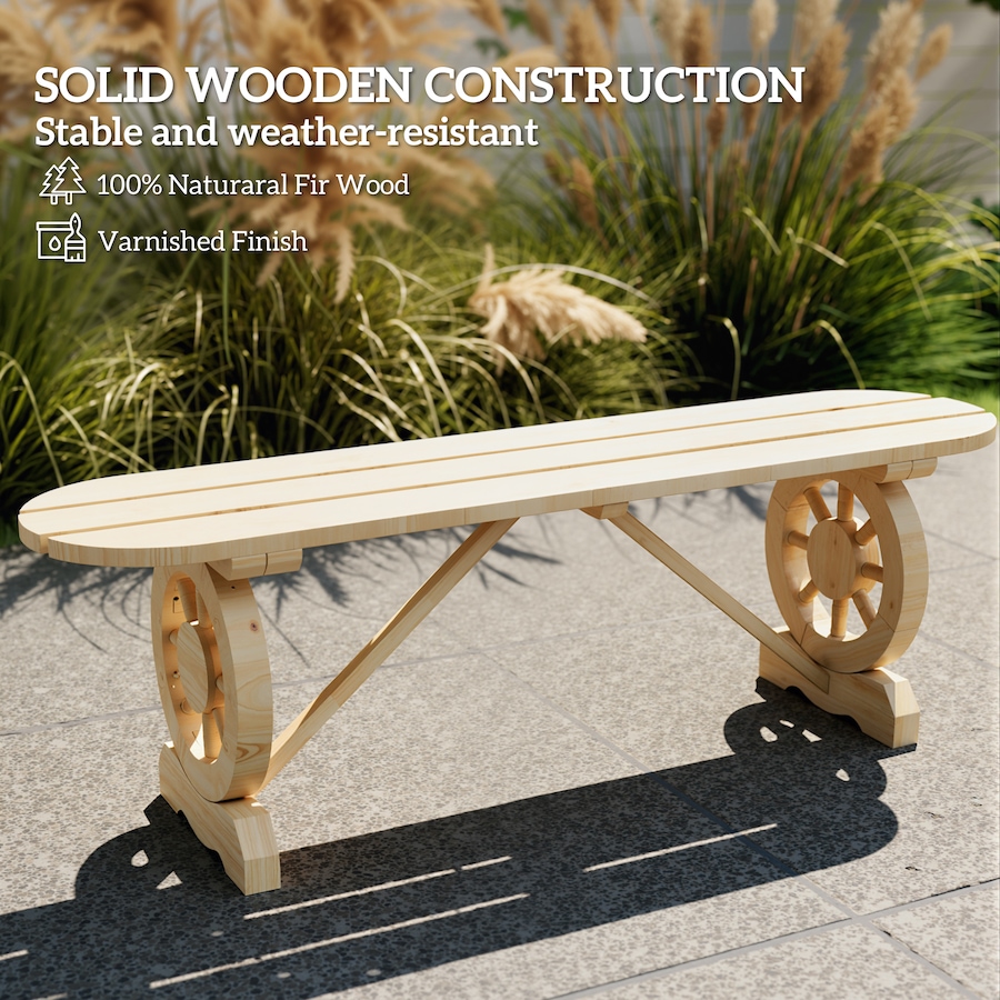 Image 980962_ALTMORE5.jpg, Product 980-962 / Price $92.99, Outsunny 2-Person Outdoor Bench with Wagon Wheel Legs, Wooden Garden Bench from Outsunny on TSC.ca's Home & Garden department