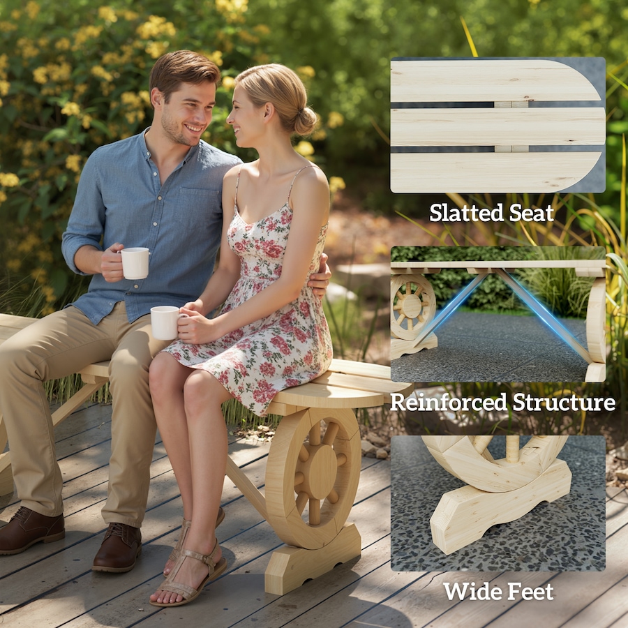 Image 980962_ALTMORE6.jpg, Product 980-962 / Price $92.99, Outsunny 2-Person Outdoor Bench with Wagon Wheel Legs, Wooden Garden Bench from Outsunny on TSC.ca's Home & Garden department