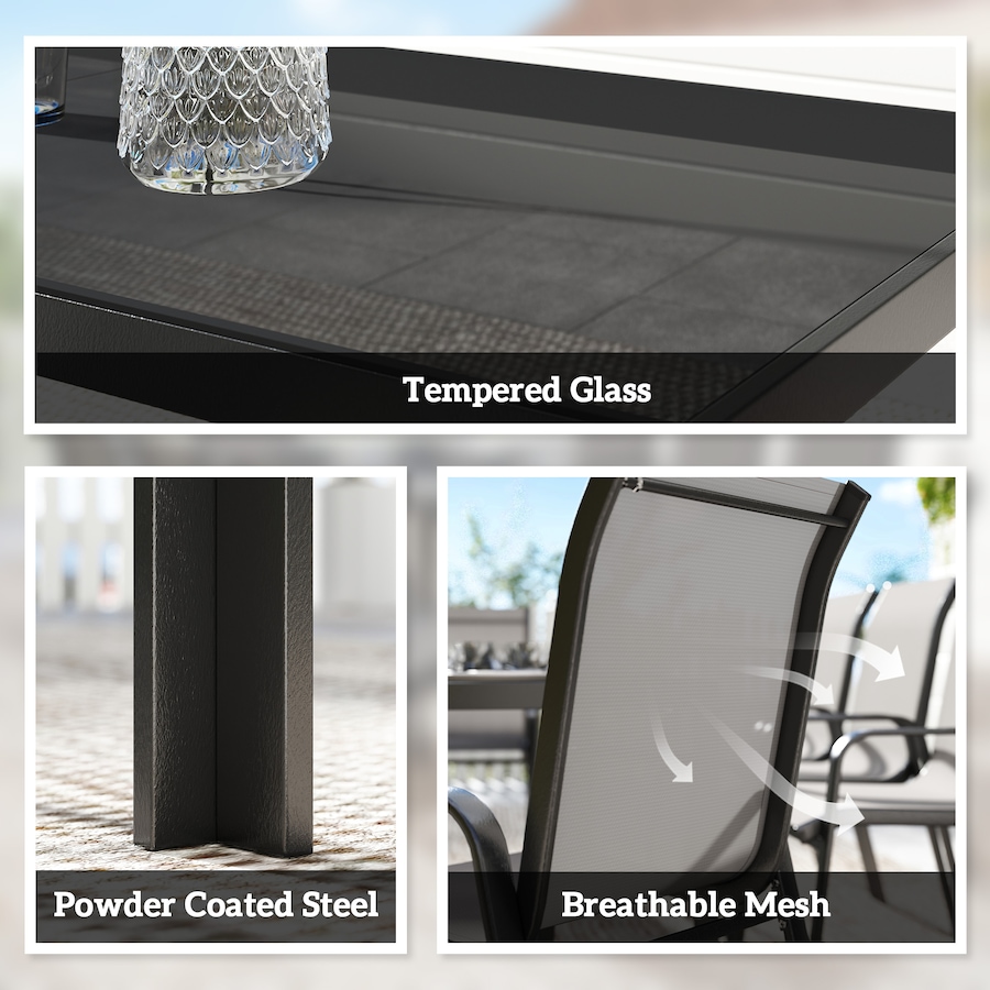 Image 980964_ALTMORE4.jpg, Product 980-964 / Price $479.99, Outsunny 9PCS Patio Dining Set Patio Table and Stackable Chairs, Light Grey from Outsunny on TSC.ca's Home & Garden department