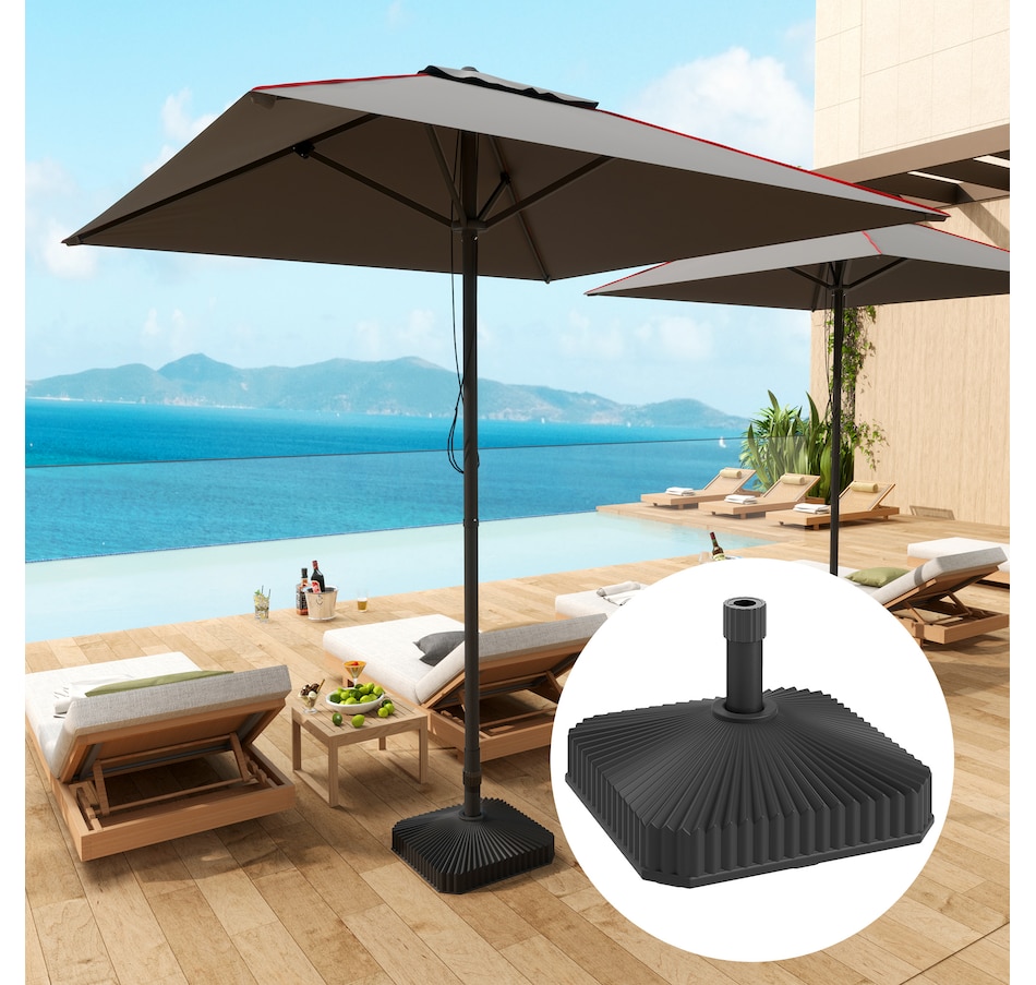 Image 980972_ALTMORE1.jpg, Product 980-972 / Price $44.99, Outsunny Patio Umbrella Base Umbrella Stand, Sand/Water Filled, Black from Outsunny on TSC.ca's Home & Garden department