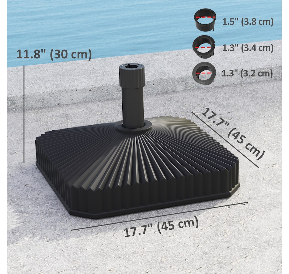 Image 980972_ALTMORE2.jpg, Product 980-972 / Price $44.99, Outsunny Patio Umbrella Base Umbrella Stand, Sand/Water Filled, Black from Outsunny on TSC.ca's Home & Garden department
