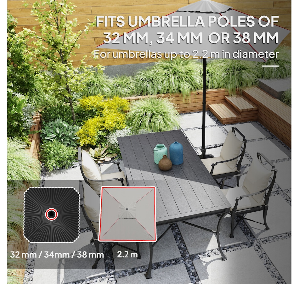 Image 980972_ALTMORE4.jpg, Product 980-972 / Price $44.99, Outsunny Patio Umbrella Base Umbrella Stand, Sand/Water Filled, Black from Outsunny on TSC.ca's Home & Garden department