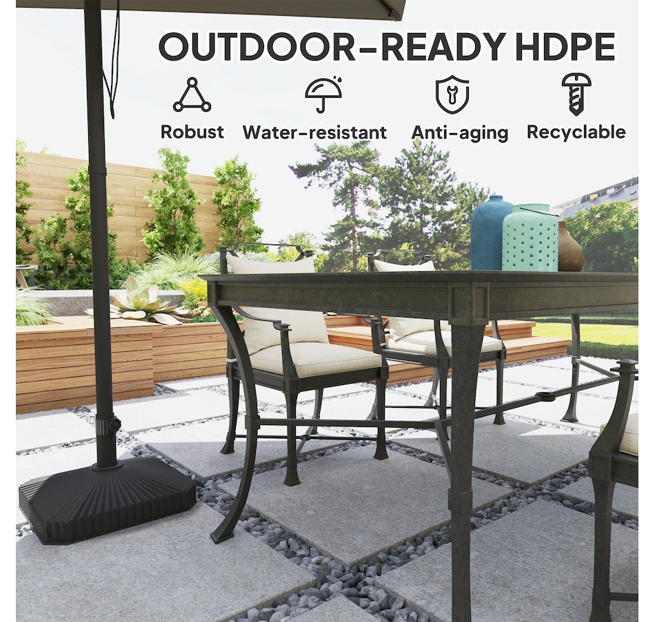 Image 980972_ALTMORE5.jpg, Product 980-972 / Price $44.99, Outsunny Patio Umbrella Base Umbrella Stand, Sand/Water Filled, Black from Outsunny on TSC.ca's Home & Garden department