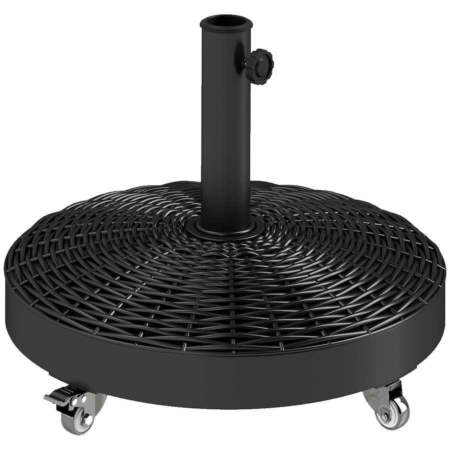 Image 980976.jpg, Product 980-976 / Price $94.99, Outsunny Round Umbrella Base with Wheels, Cement-Filled 55 lbs, Black from Outsunny on TSC.ca's Home & Garden department