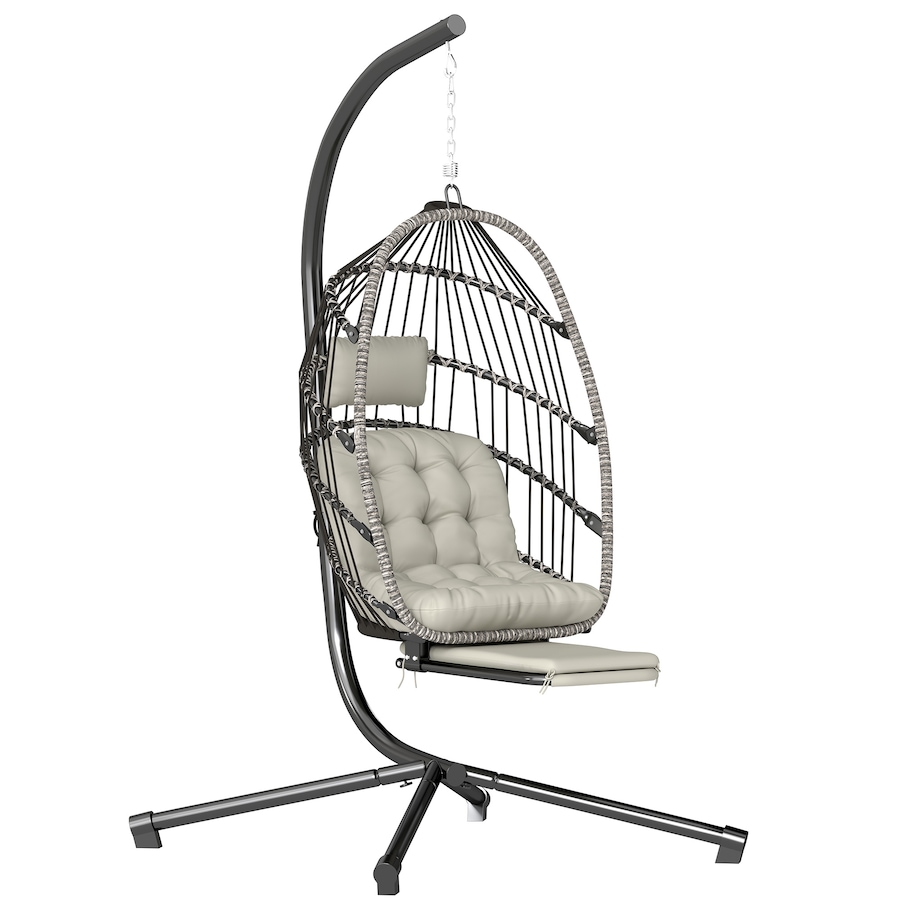 Image 980977.jpg, Product 980-977 / Price $339.99, Outsunny Hanging Egg Chair w/ Retractable Footrest, Light Grey from Outsunny on TSC.ca's Home & Garden department
