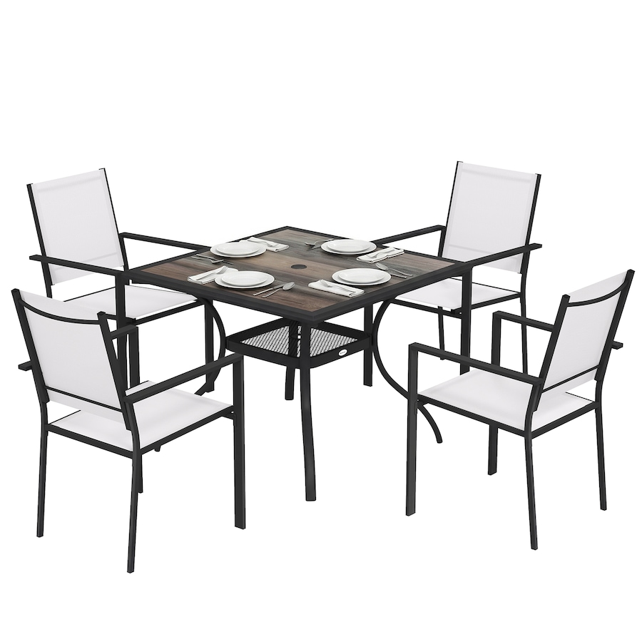 Image 980986.jpg, Product 980-986 / Price $339.99, Outsunny 5 Piece Patio Dining Set, Dining Table and 4 Stackable Chairs from Outsunny on TSC.ca's Home & Garden department