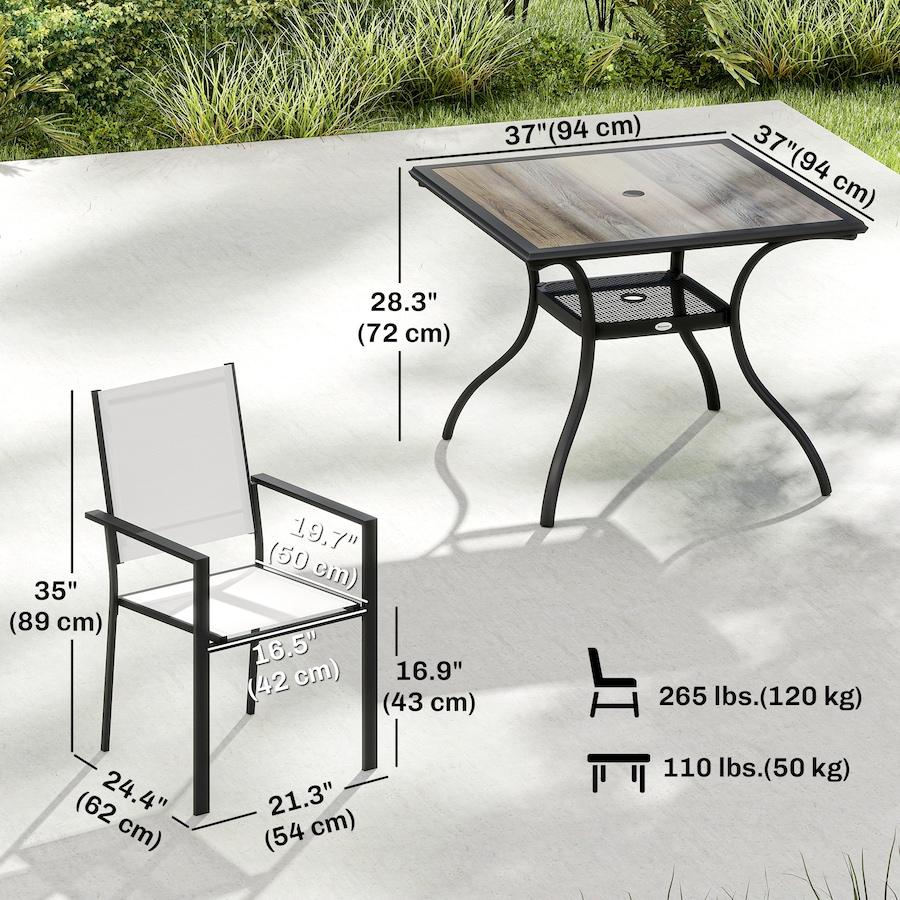 Image 980986_ALTMORE2.jpg, Product 980-986 / Price $339.99, Outsunny 5 Piece Patio Dining Set, Dining Table and 4 Stackable Chairs from Outsunny on TSC.ca's Home & Garden department