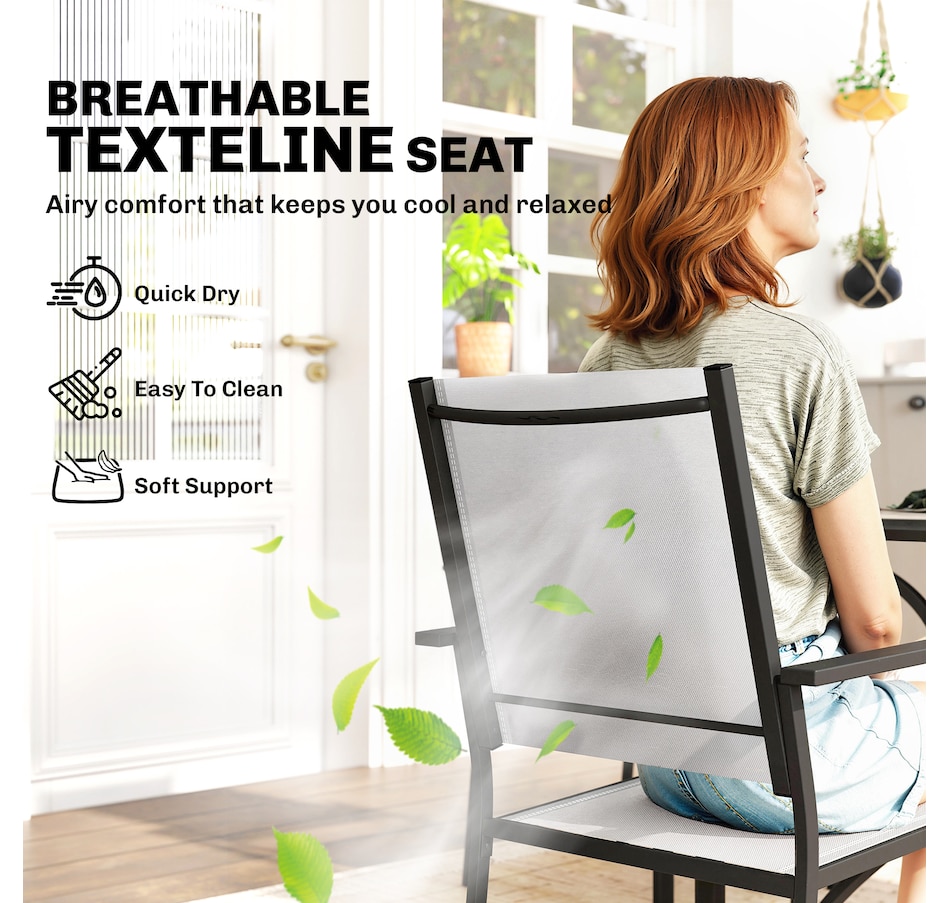 Image 980986_ALTMORE4.jpg, Product 980-986 / Price $359.99, Outsunny 5 Piece Patio Dining Set, Dining Table and 4 Stackable Chairs from Outsunny on TSC.ca's Home & Garden department