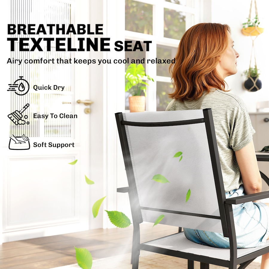 Image 980986_ALTMORE4.jpg, Product 980-986 / Price $339.99, Outsunny 5 Piece Patio Dining Set, Dining Table and 4 Stackable Chairs from Outsunny on TSC.ca's Home & Garden department