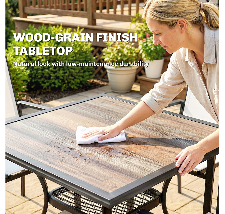 Image 980986_ALTMORE7.jpg, Product 980-986 / Price $359.99, Outsunny 5 Piece Patio Dining Set, Dining Table and 4 Stackable Chairs from Outsunny on TSC.ca's Home & Garden department