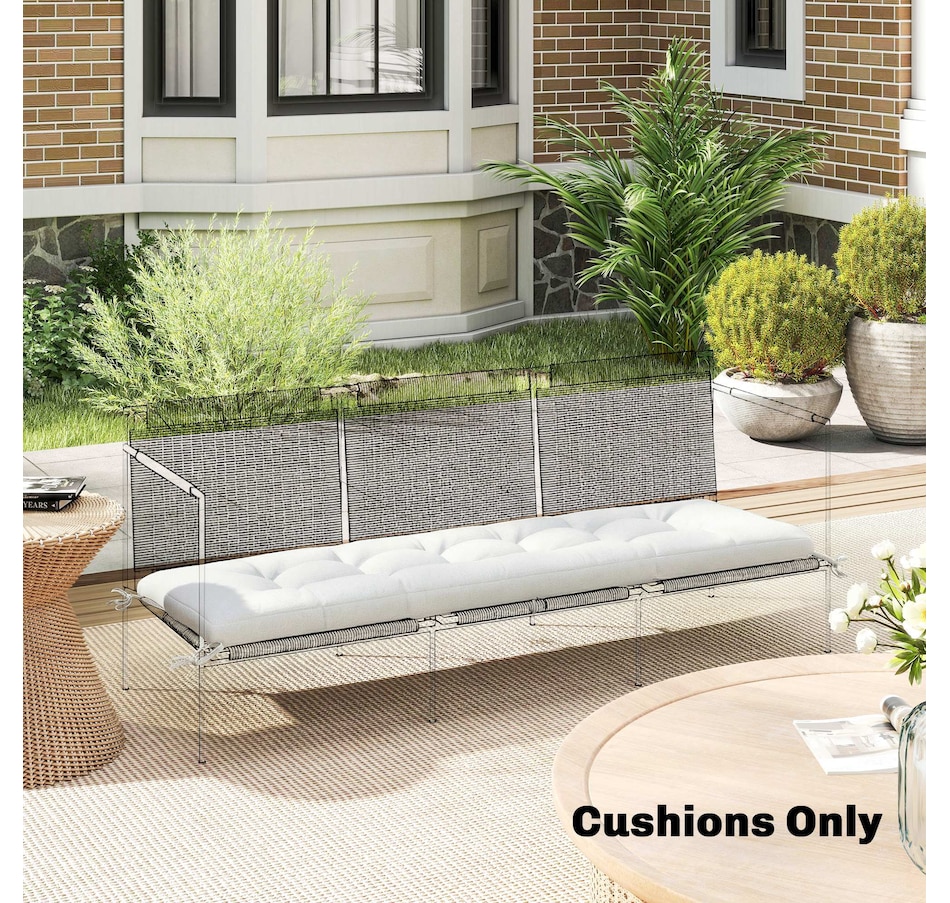 Image 980988_ALTMORE1.jpg, Product 980-988 / Price $79.99, Outsunny Patio Lounge Chair Cushion with Securing Straps, Cream White from Outsunny on TSC.ca's Home & Garden department