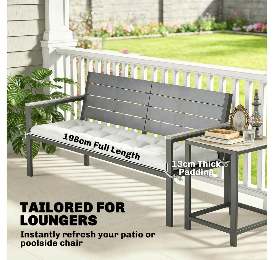 Image 980988_ALTMORE3.jpg, Product 980-988 / Price $79.99, Outsunny Patio Lounge Chair Cushion with Securing Straps, Cream White from Outsunny on TSC.ca's Home & Garden department