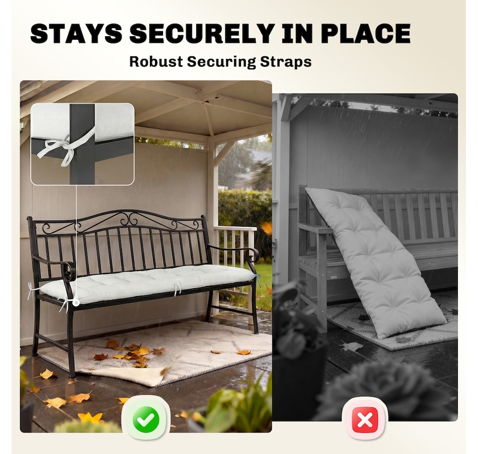 Image 980988_ALTMORE6.jpg, Product 980-988 / Price $79.99, Outsunny Patio Lounge Chair Cushion with Securing Straps, Cream White from Outsunny on TSC.ca's Home & Garden department