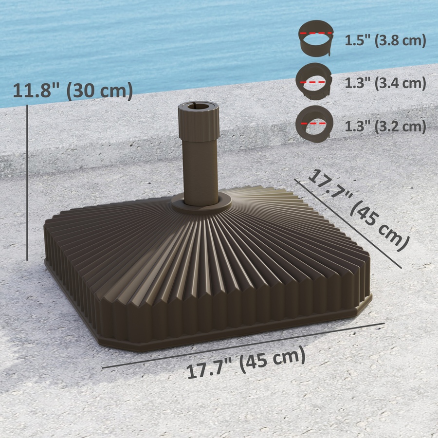 Image 980989_ALTMORE2.jpg, Product 980-989 / Price $46.99, Outsunny Patio Umbrella Base Umbrella Stand, Sand/Water Filled, Brown from Outsunny on TSC.ca's Home & Garden department