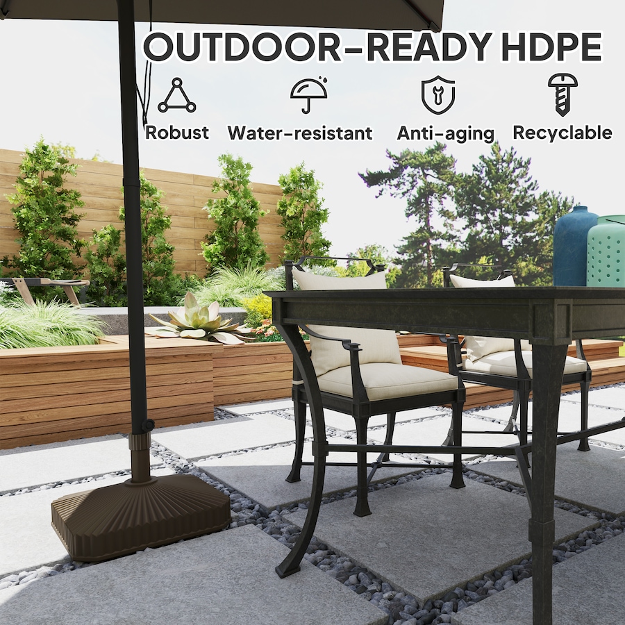 Image 980989_ALTMORE5.jpg, Product 980-989 / Price $46.99, Outsunny Patio Umbrella Base Umbrella Stand, Sand/Water Filled, Brown from Outsunny on TSC.ca's Home & Garden department