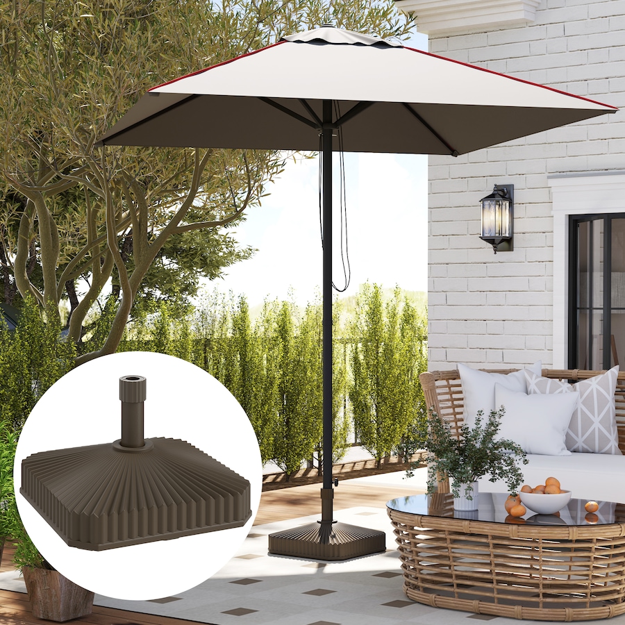 Image 980989_ALTMORE7.jpg, Product 980-989 / Price $46.99, Outsunny Patio Umbrella Base Umbrella Stand, Sand/Water Filled, Brown from Outsunny on TSC.ca's Home & Garden department
