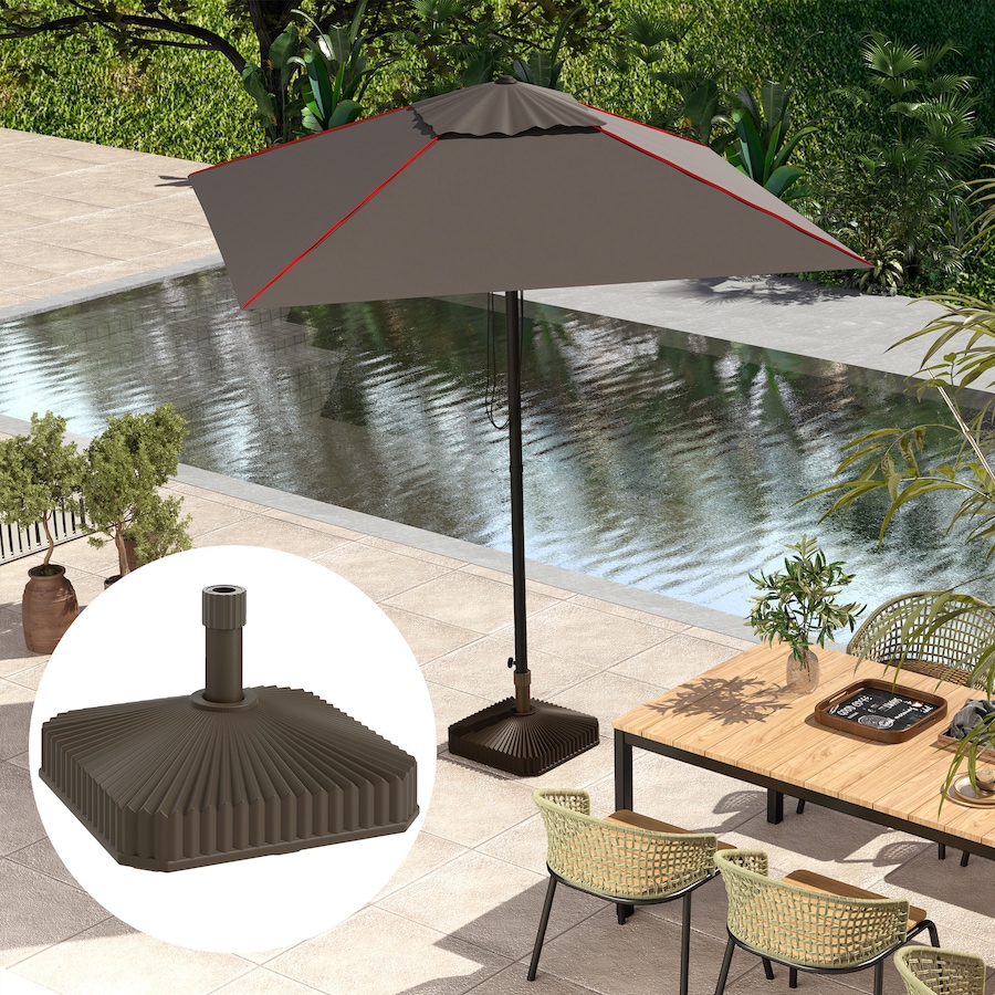 Image 980989_ALTMORE8.jpg, Product 980-989 / Price $46.99, Outsunny Patio Umbrella Base Umbrella Stand, Sand/Water Filled, Brown from Outsunny on TSC.ca's Home & Garden department