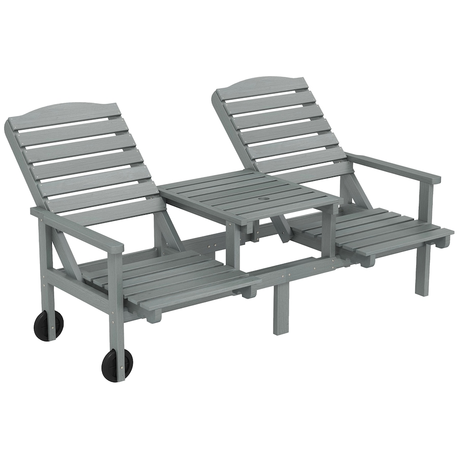 Image 980990.jpg, Product 980-990 / Price $179.99, Outsunny Outdoor Bench Loveseat with 3-Position High Back and Wheels, Grey from Outsunny on TSC.ca's Home & Garden department
