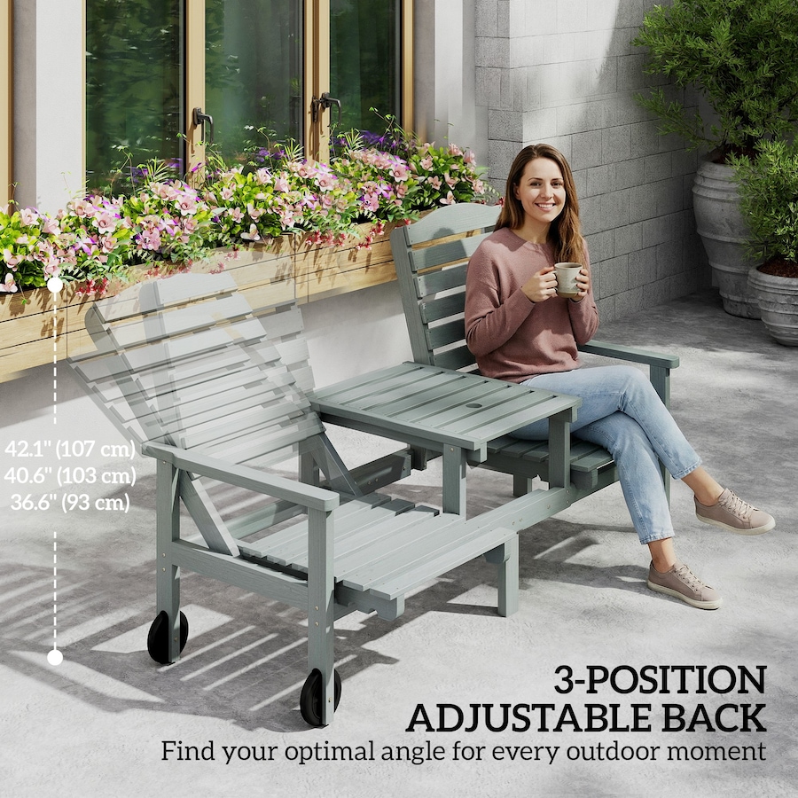 Image 980990_ALTMORE3.jpg, Product 980-990 / Price $179.99, Outsunny Outdoor Bench Loveseat with 3-Position High Back and Wheels, Grey from Outsunny on TSC.ca's Home & Garden department