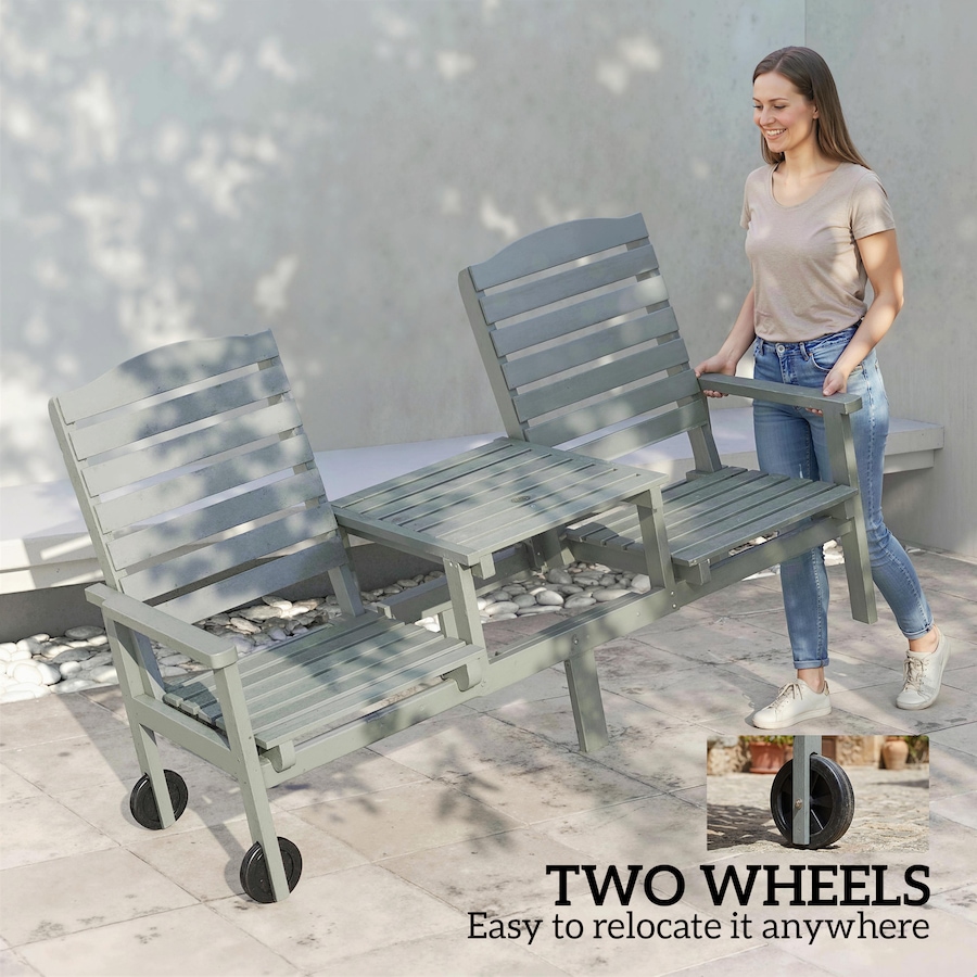 Image 980990_ALTMORE5.jpg, Product 980-990 / Price $179.99, Outsunny Outdoor Bench Loveseat with 3-Position High Back and Wheels, Grey from Outsunny on TSC.ca's Home & Garden department