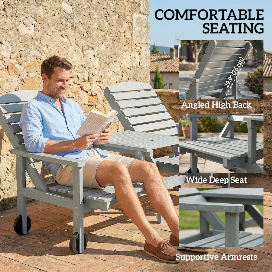 Image 980990_ALTMORE6.jpg, Product 980-990 / Price $179.99, Outsunny Outdoor Bench Loveseat with 3-Position High Back and Wheels, Grey from Outsunny on TSC.ca's Home & Garden department