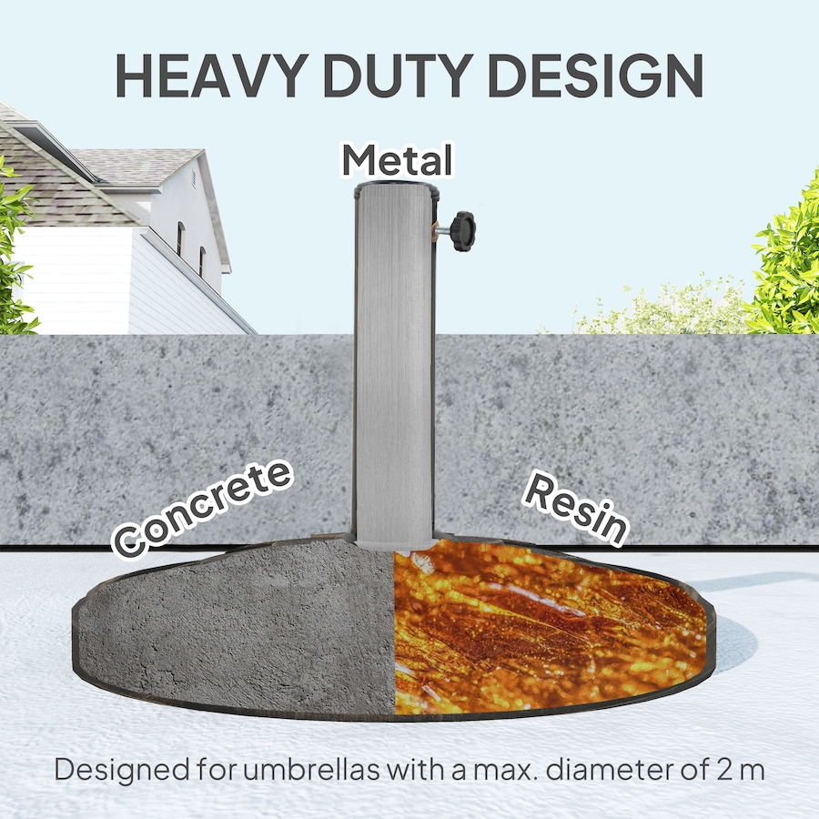 Image 980996_ALTMORE4.jpg, Product 980-996 / Price $64.99, Outsunny Round Patio Umbrella Base, 26 lbs Resin Umbrella Stand, Bronze from Outsunny on TSC.ca's Home & Garden department