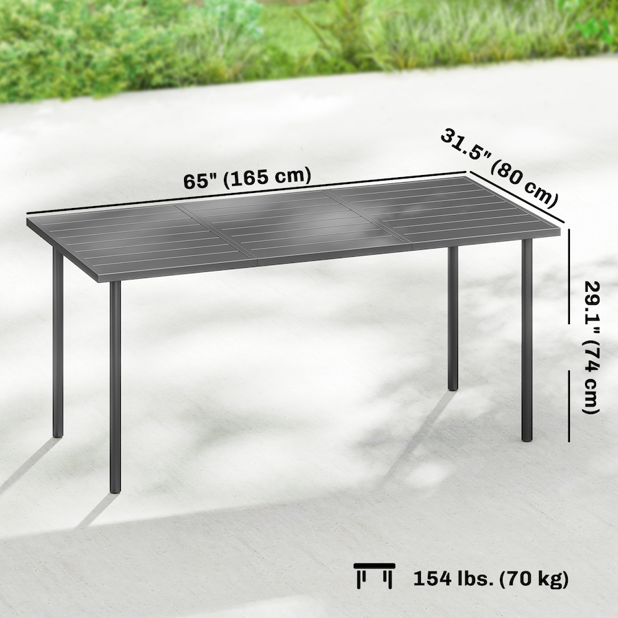 Image 980997_ALTMORE2.jpg, Product 980-997 / Price $179.99, Outsunny 65" x 31.5" Outdoor Dining Table for 6, Patio Dining Table from Outsunny on TSC.ca's Home & Garden department