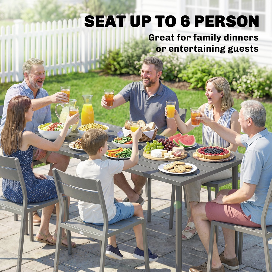 Image 980997_ALTMORE3.jpg, Product 980-997 / Price $179.99, Outsunny 65" x 31.5" Outdoor Dining Table for 6, Patio Dining Table from Outsunny on TSC.ca's Home & Garden department