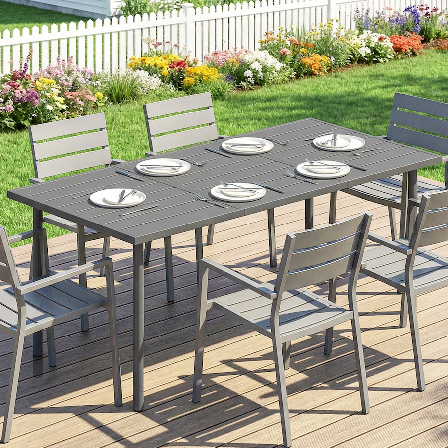Image 980997_ALTMORE7.jpg, Product 980-997 / Price $179.99, Outsunny 65" x 31.5" Outdoor Dining Table for 6, Patio Dining Table from Outsunny on TSC.ca's Home & Garden department