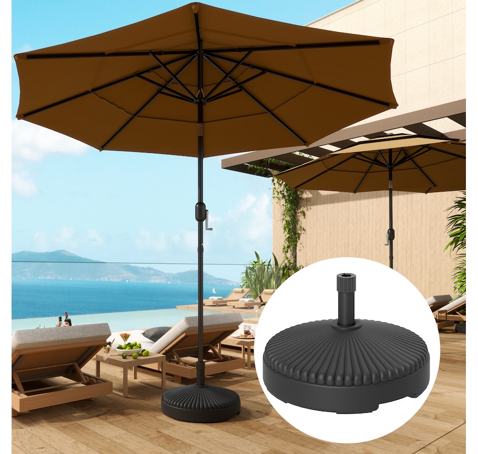 Image 981002_ALTMORE1.jpg, Product 981-002 / Price $54.99, Outsunny Round Patio Umbrella Base Umbrella Stand, Sand/Water Filled, Black from Outsunny on TSC.ca's Home & Garden department
