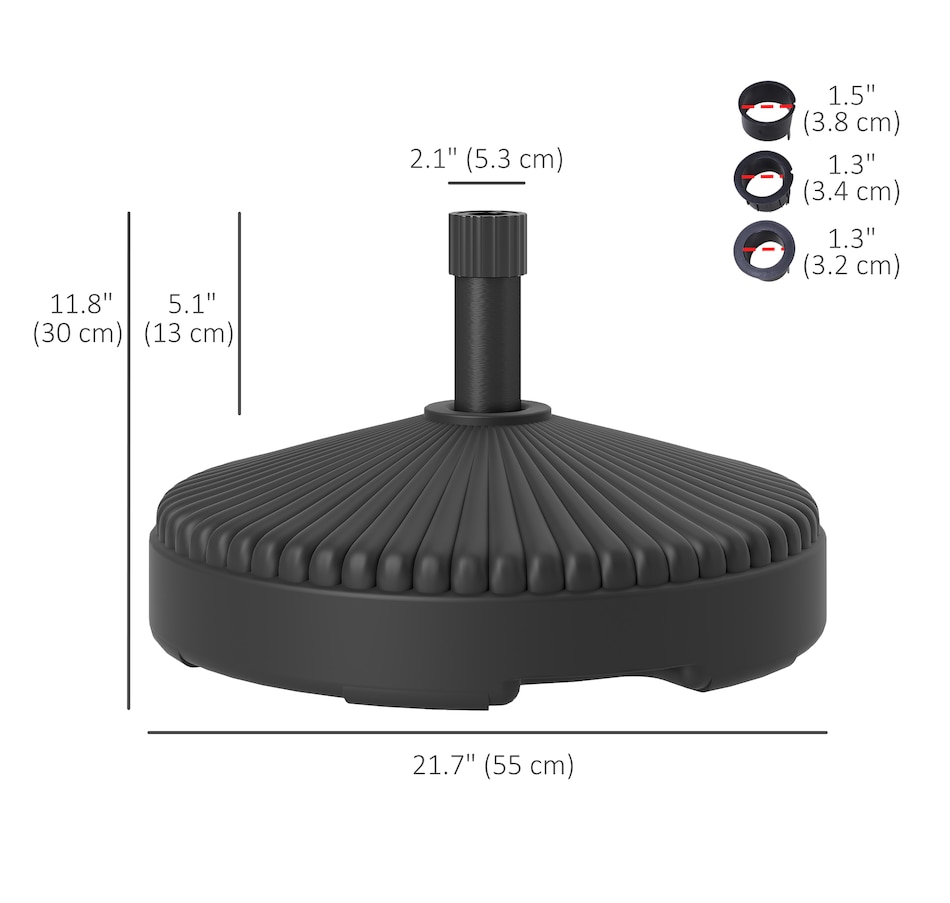 Image 981002_ALTMORE2.jpg, Product 981-002 / Price $54.99, Outsunny Round Patio Umbrella Base Umbrella Stand, Sand/Water Filled, Black from Outsunny on TSC.ca's Home & Garden department