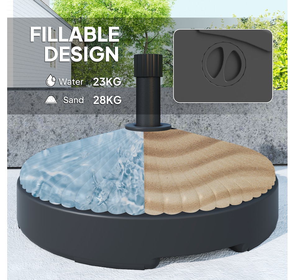 Image 981002_ALTMORE3.jpg, Product 981-002 / Price $54.99, Outsunny Round Patio Umbrella Base Umbrella Stand, Sand/Water Filled, Black from Outsunny on TSC.ca's Home & Garden department